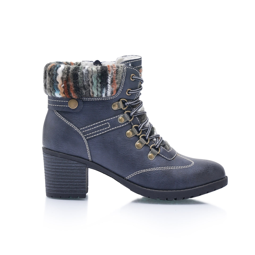 Ladies wide fit sales navy ankle boots