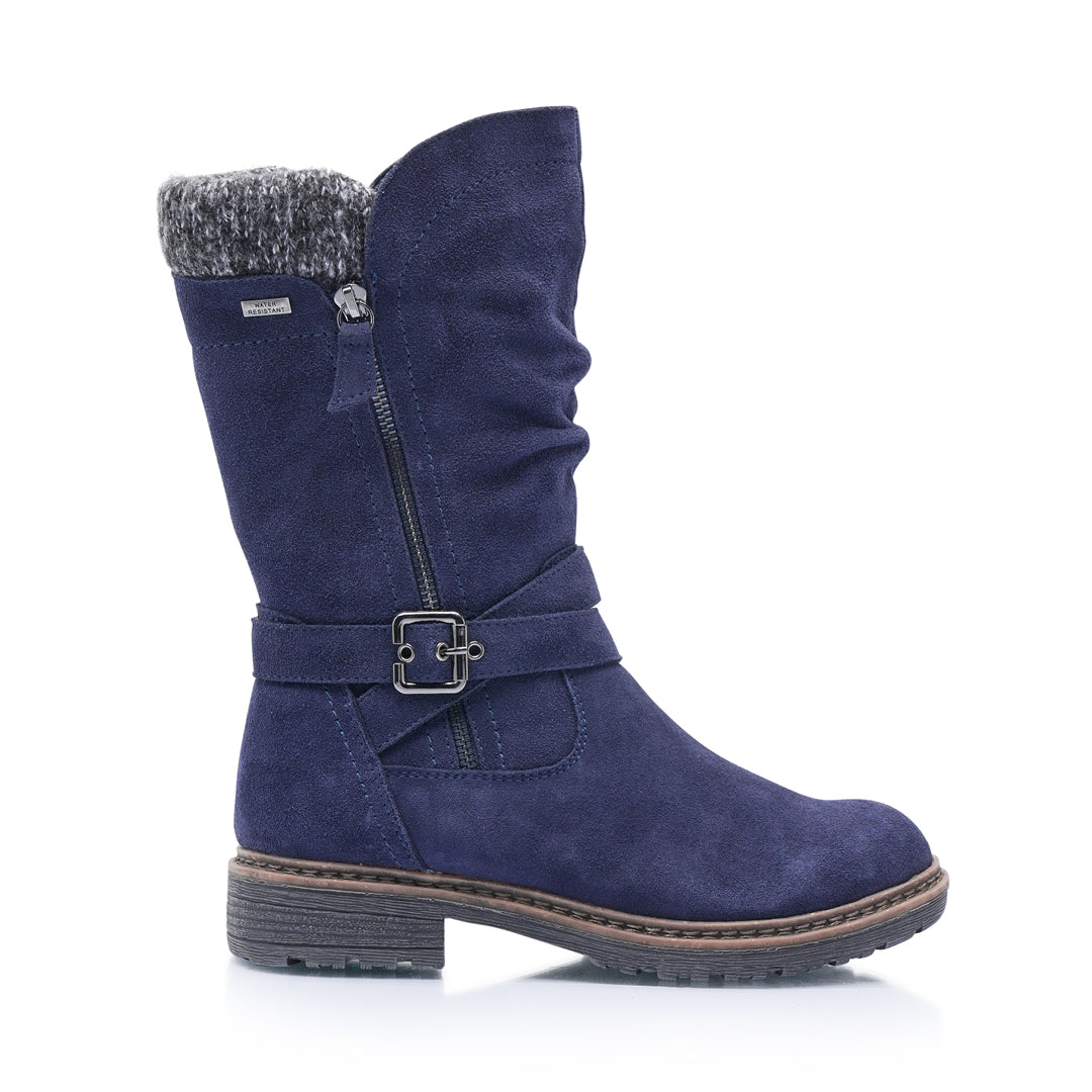 Navy blue sweater sales boots