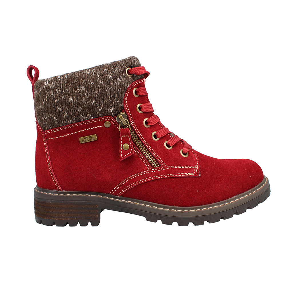 Shuropody | Melodie23 Wide Fit Women's Knitted Trim Lace Up Suede Boot