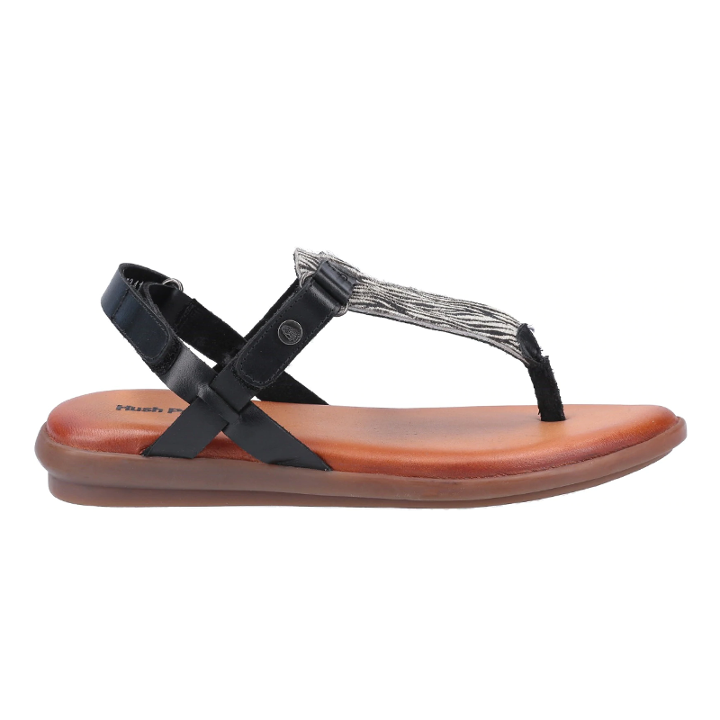 Norah Wide Fit Leather Toe Post With Adjustable Velcro Strap Fastening ...